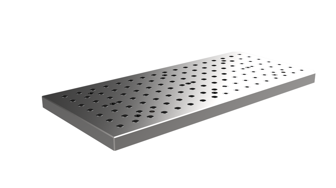 CNC fixture plate grid pattern